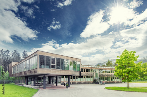 modern sustainable and ecological timber office building