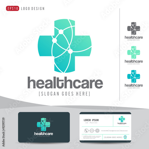 logo design medical healthcare or hospital and business card template clean and modern pattern,vector illustrator