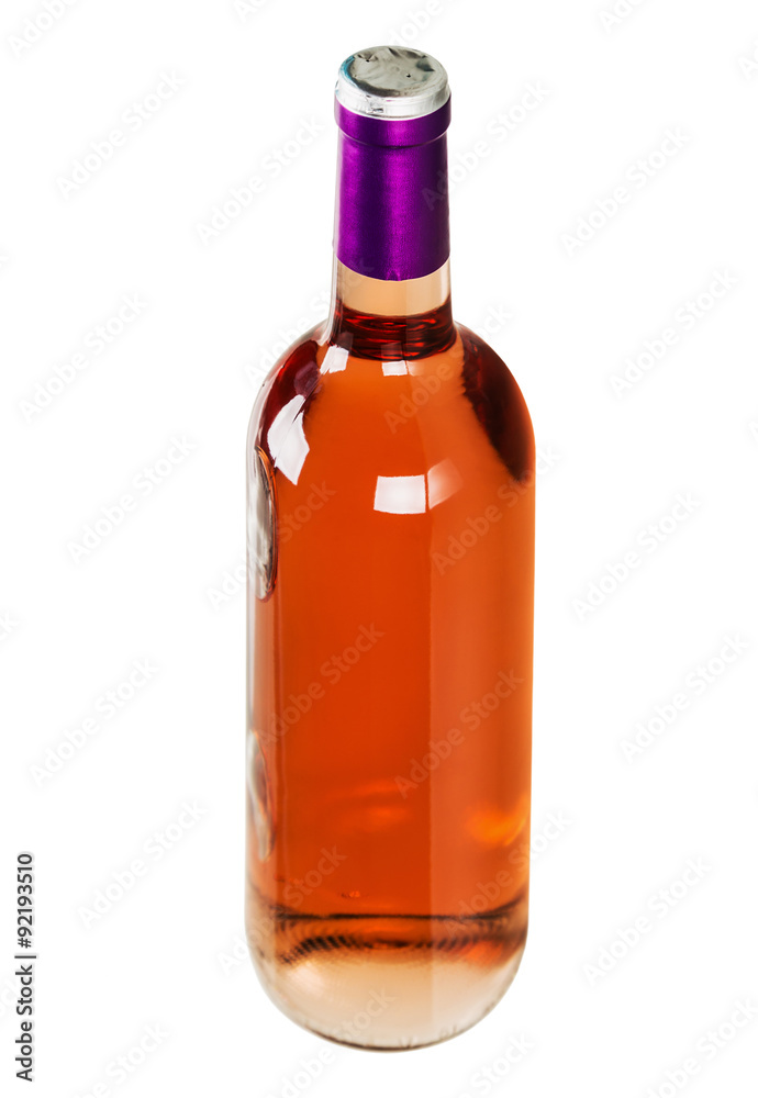 bottle with pink wine bottle with pink wine