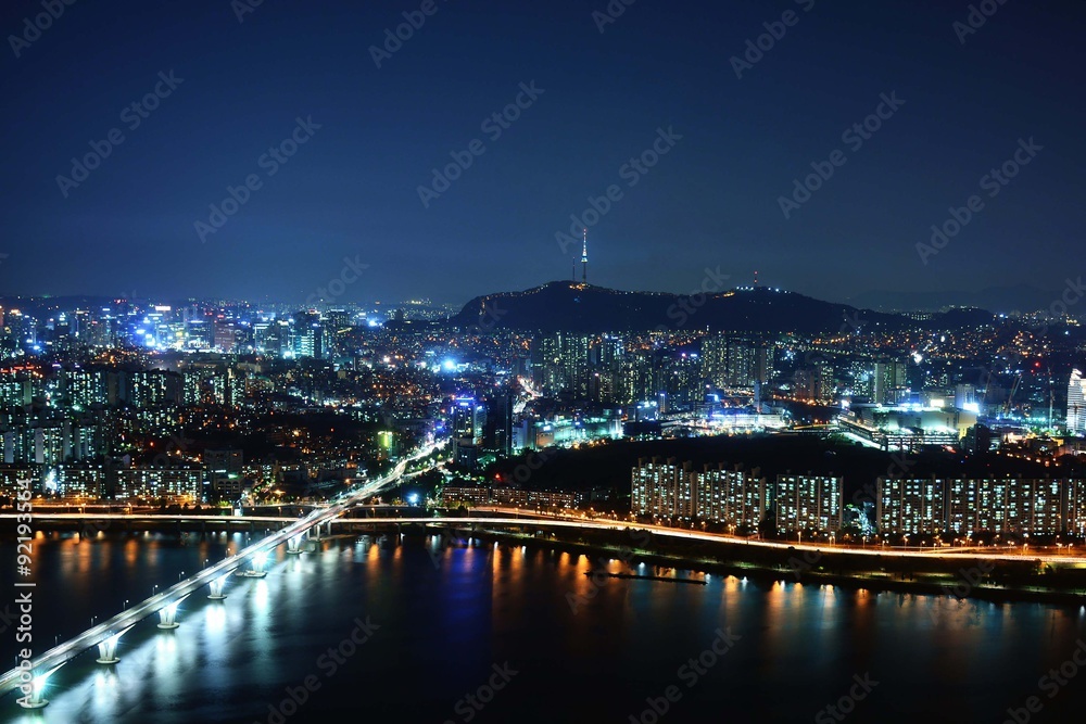 漢江の夜景　韓国・ソウル