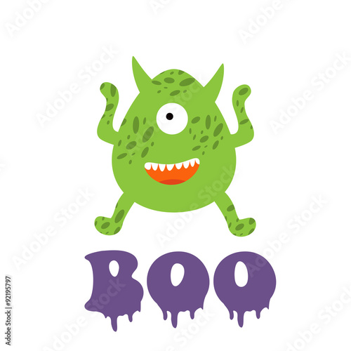 Boo card with funny monster