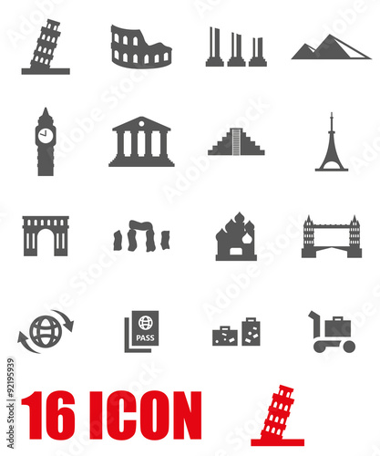 Wallpaper Mural Vector grey landmarks icon set Torontodigital.ca