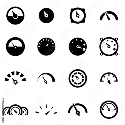 Vector black meter icon set