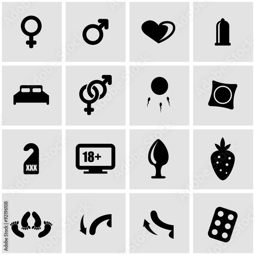 Vector black sex icon set