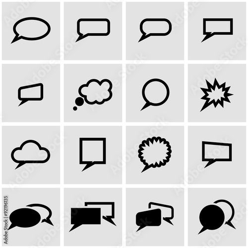 Vector black speach bubbles icon set