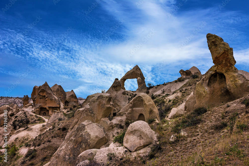 Goreme open air museum, Cappadocia, Turkey.Volcanic rock 