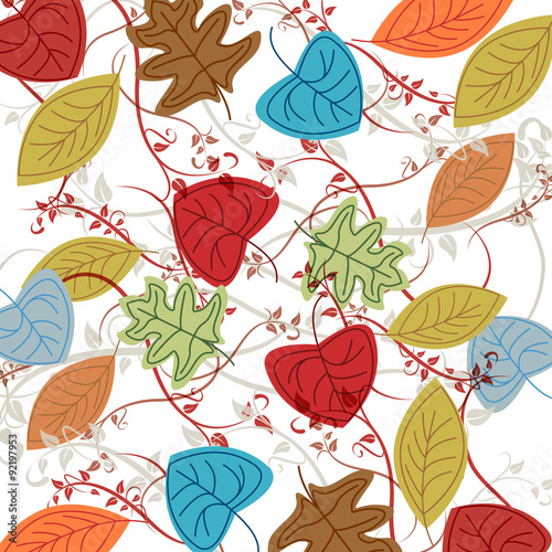 Vector dead leaves, autumn background