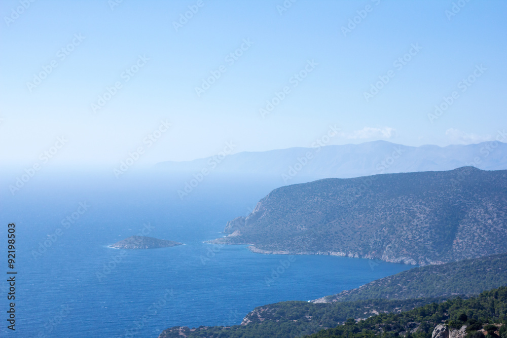 mountains and blue sea