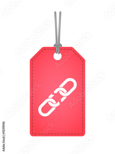Isolated label icon with a broken chain