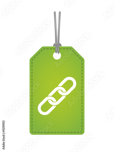 Isolated label icon with a chain