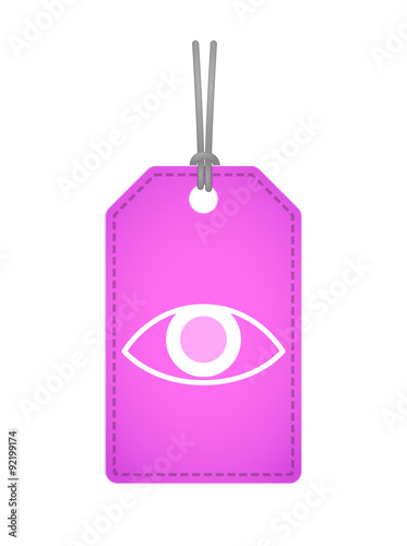 Isolated label icon with an eye