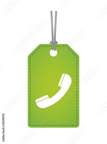 Isolated label icon with a phone
