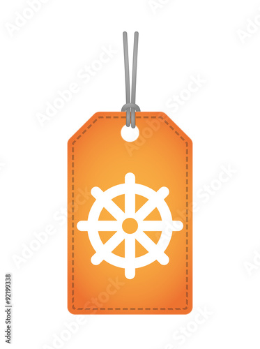 Isolated label icon with a dharma chakra sign