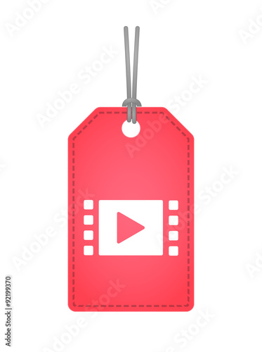 Isolated label icon with a multimedia sign