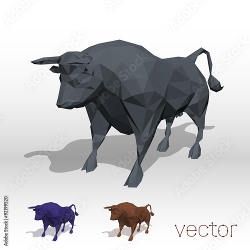 Abstract bull polygonal. Ve...