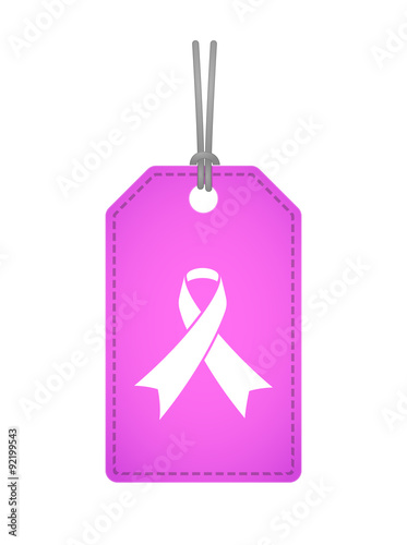 Isolated label icon with an awareness ribbon