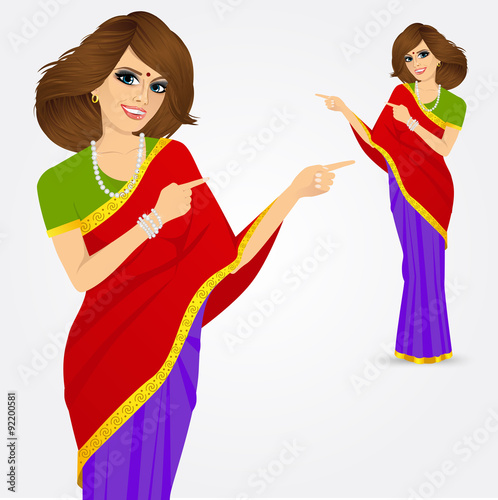 indian woman showing something