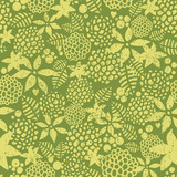 Flowers and leaves seamless pattern.