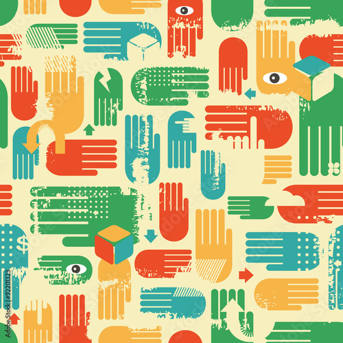 Seamless pattern with arms.