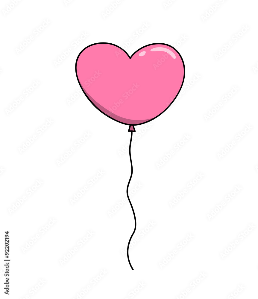 Heart Balloon, a hand drawn vector illustration of a pink heart-shaped  balloon, perfect for projects like weddings, Valentine's day, postcard,  decoration elements, etc. Stock Vector | Adobe Stock