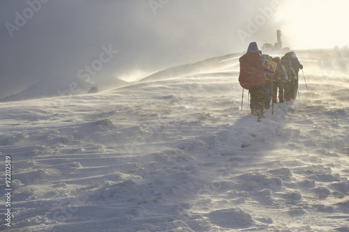 hikers in winter mountains © vronska