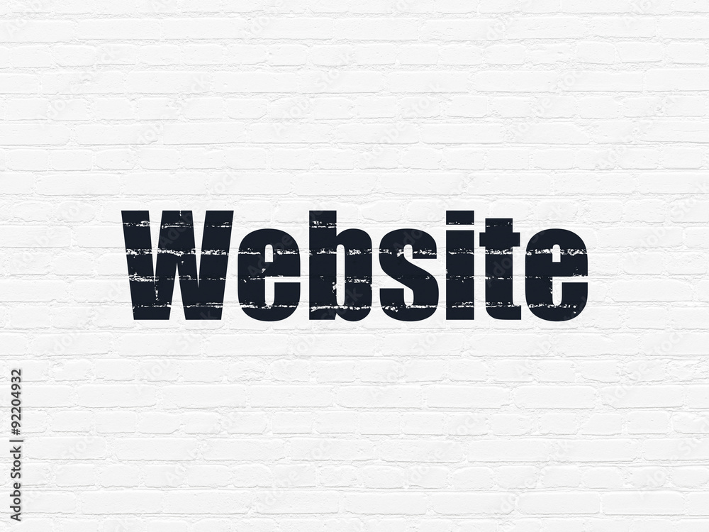 Web design concept: Website on wall background Web design concept: Website on wall background