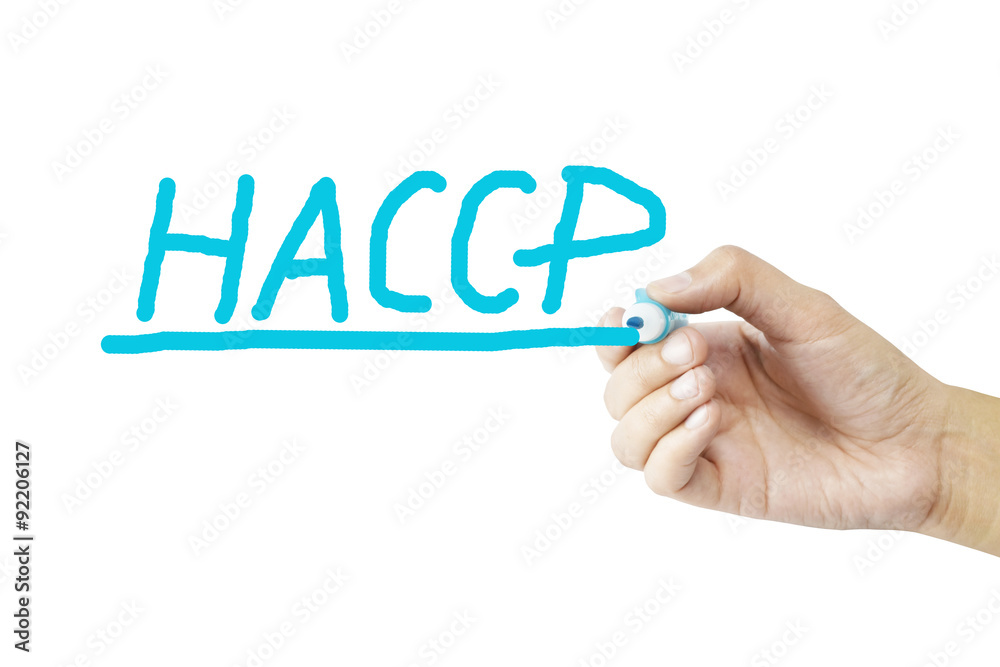 women hand writing meaning of HACCP concept (Hazard Analysis of women hand writing meaning of HACCP concept (Hazard Analysis of