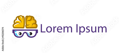 Abstract brain figure with glasses 