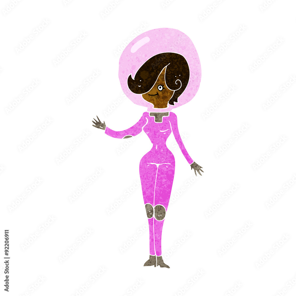 cartoon space woman