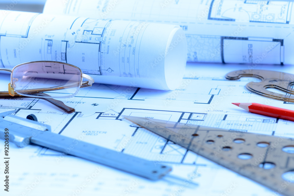 Architectural blueprints rolls and engineering items Architectural blueprints rolls and engineering items