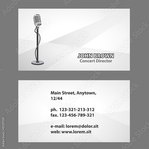 business card with microphone