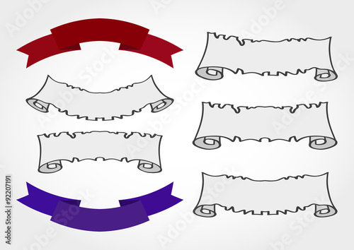 Vector set of banners and ribbons