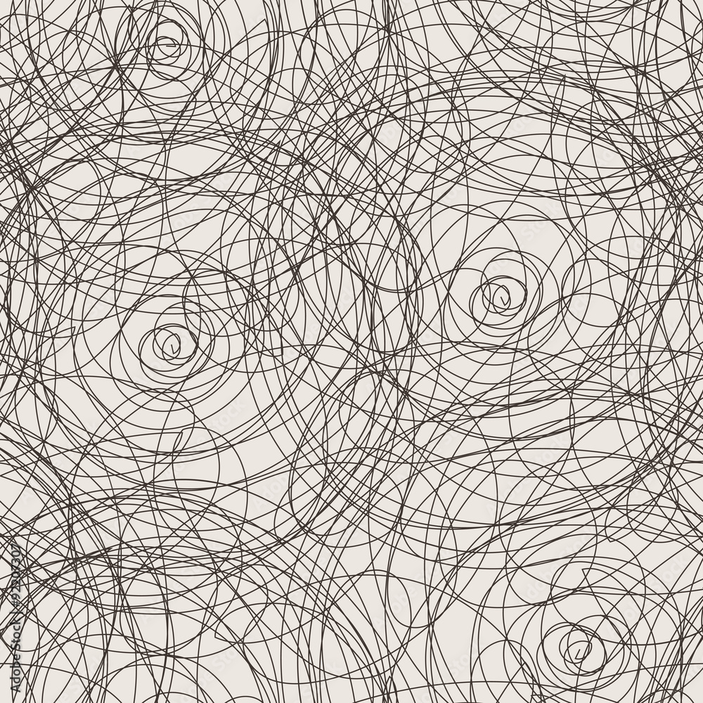 Fototapeta premium Vector seamless pattern of the curve scrolling lines