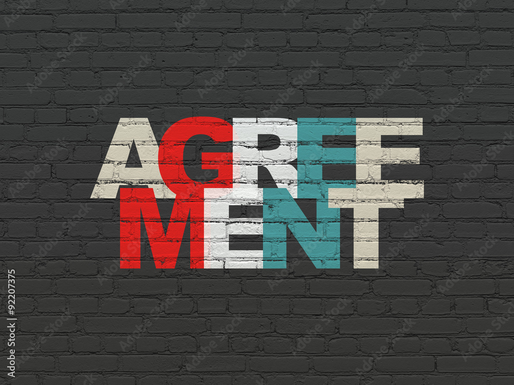 Obraz premium Finance concept: Agreement on wall background