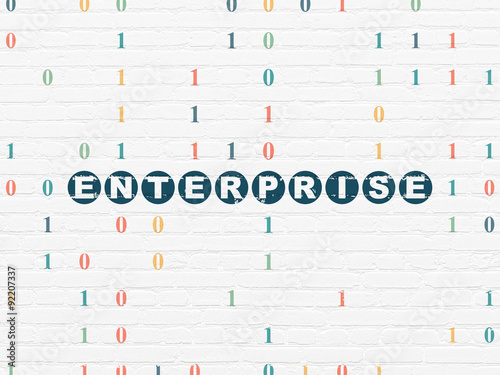 Business concept: Enterprise on wall background