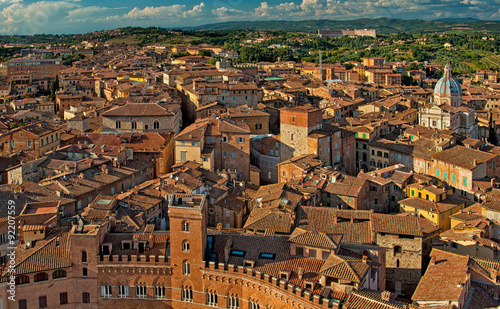 Aerial view on Siena, Italy