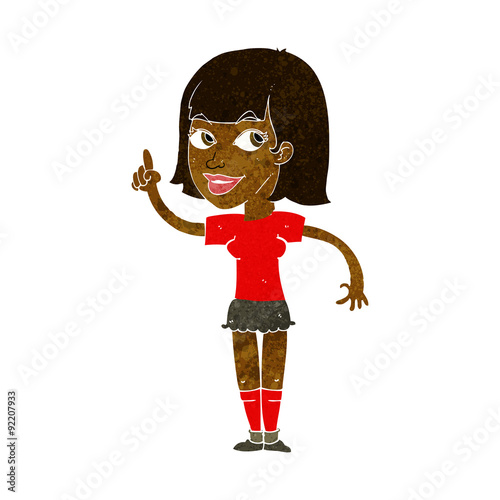 cartoon pretty girl with idea