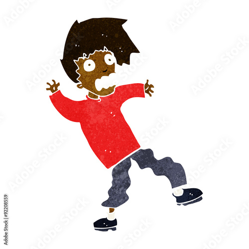 cartoon terrified man