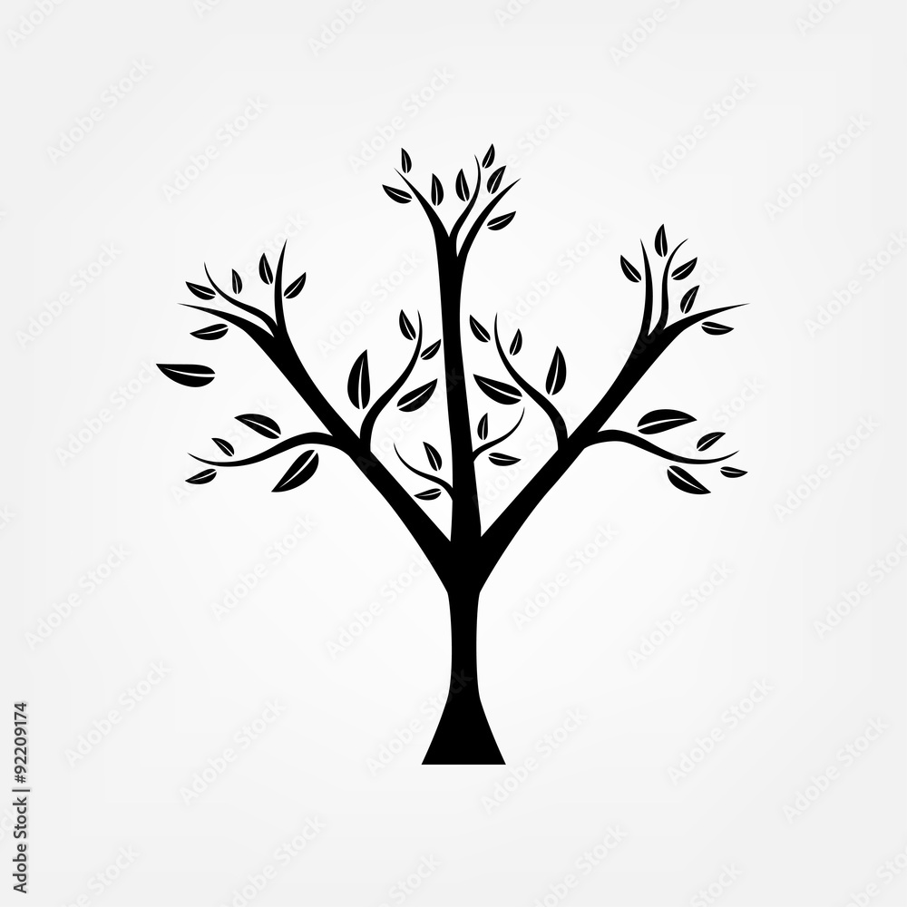 Obraz premium Stylized vector tree