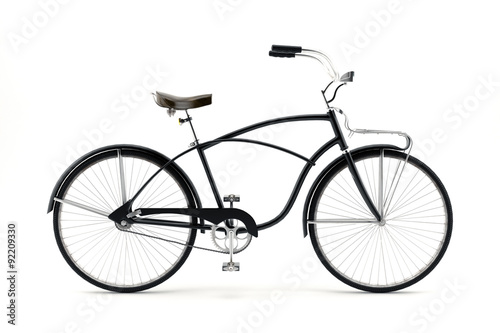 Retro bicycle on a white background.