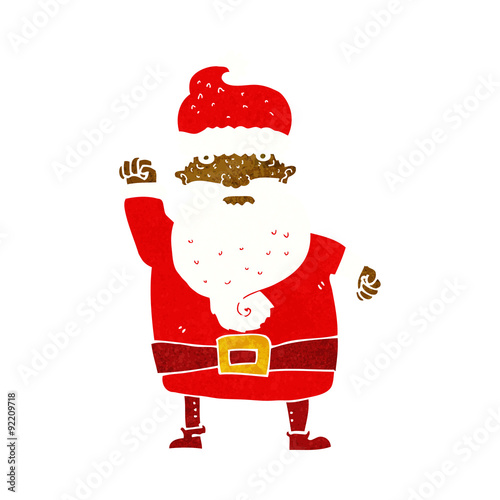 cartoon angry santa claus
