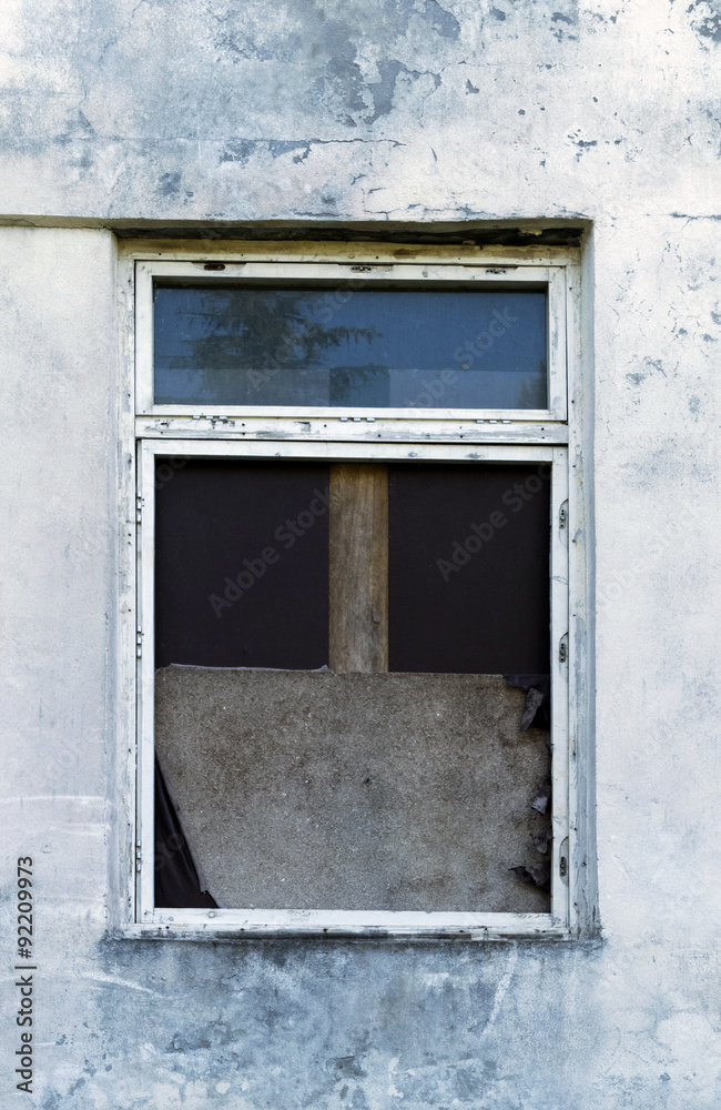 old window with wall