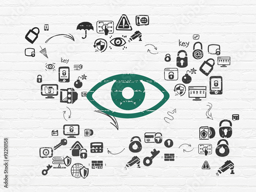 Wallpaper Mural Privacy concept: Eye on wall background Torontodigital.ca