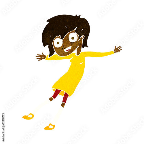 cartoon crazy excited girl