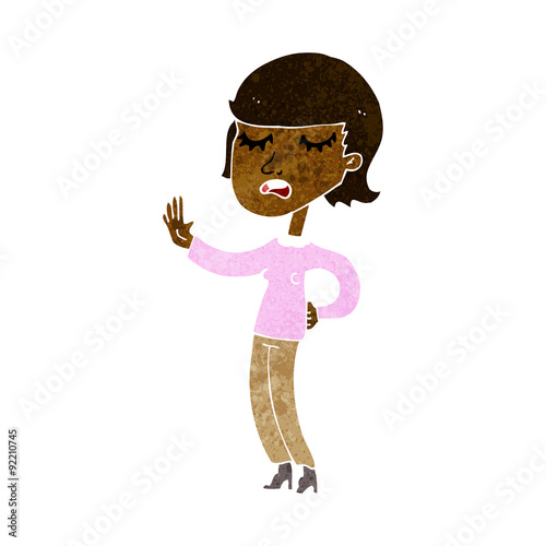 cartoon woman ignoring