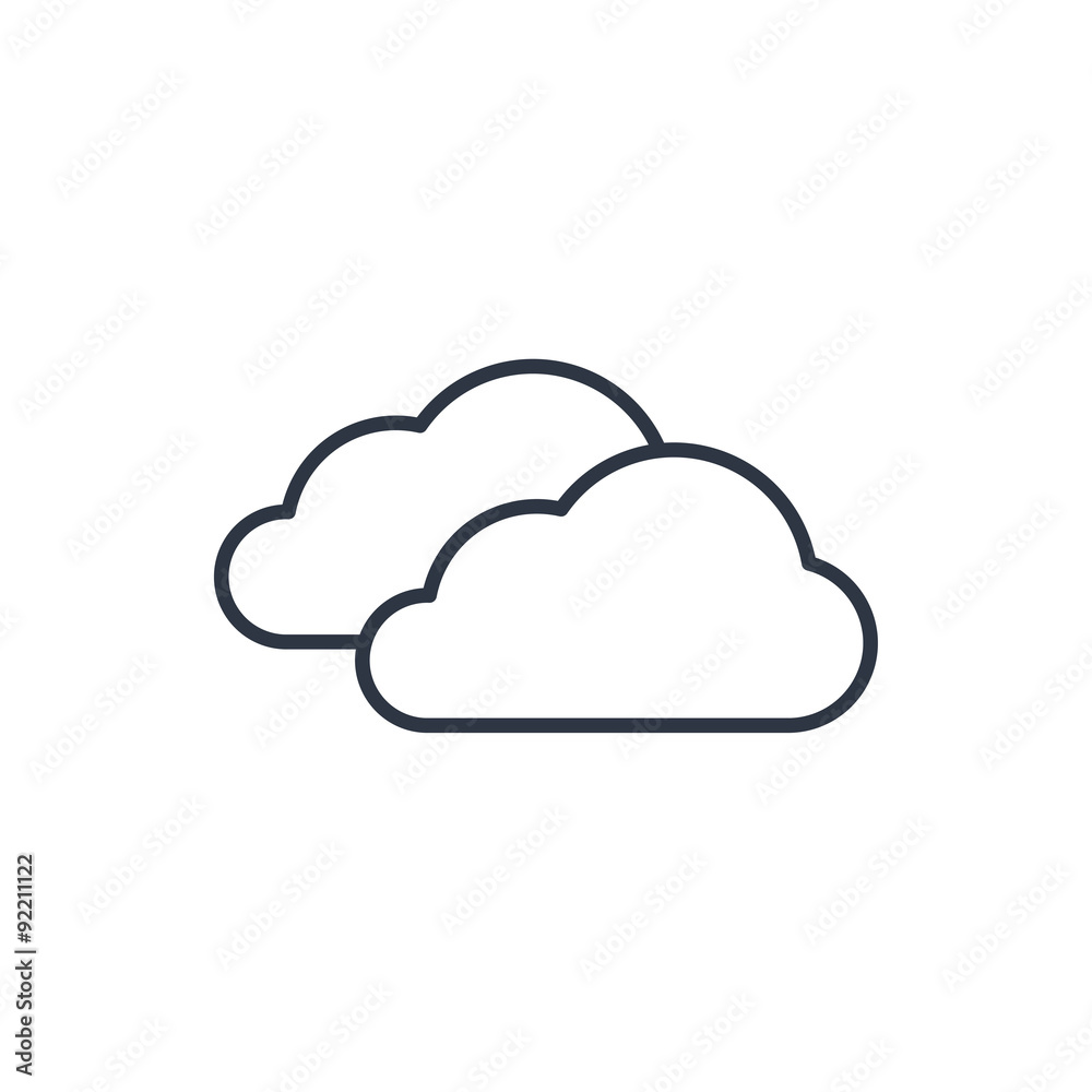 outline icon of clouds outline icon of clouds