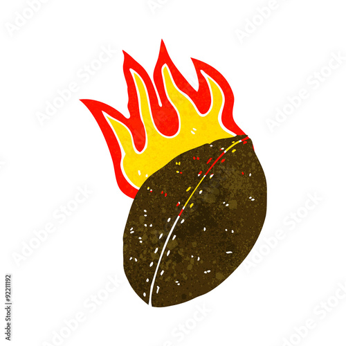 cartoon flaming football