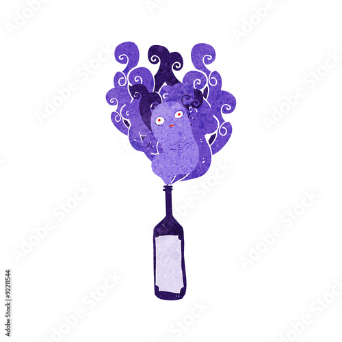 cartoon ghost in bottle