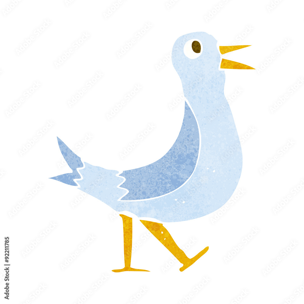 Obraz premium cartoon walking bird