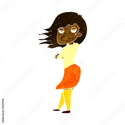cartoon woman making photo face